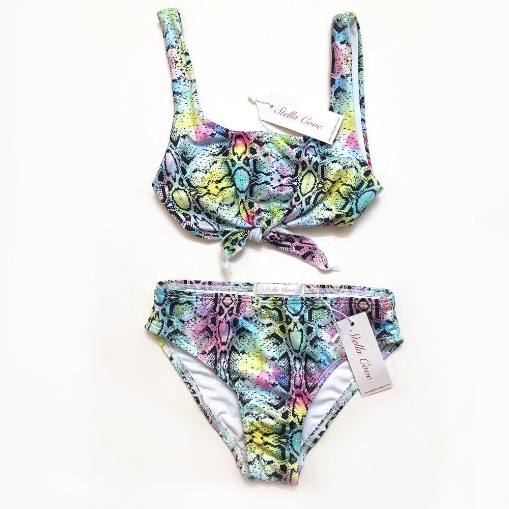 Stella Cove Bikini Snake Print Two-Piece Girls Swimsuit  - Size 6 NWT